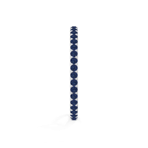 natural blue sapphire eternity band rings in sterling silver 