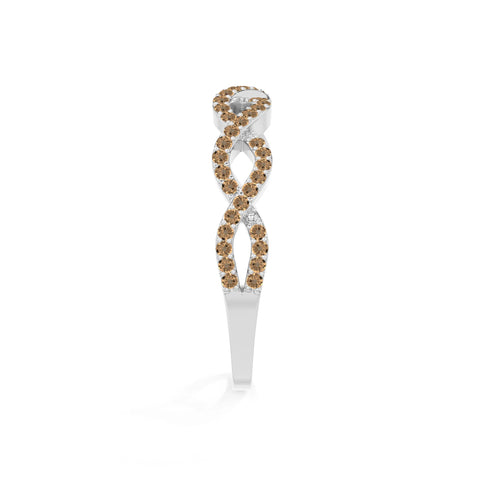natural citrine twisted wedding band rings in sterling silver 