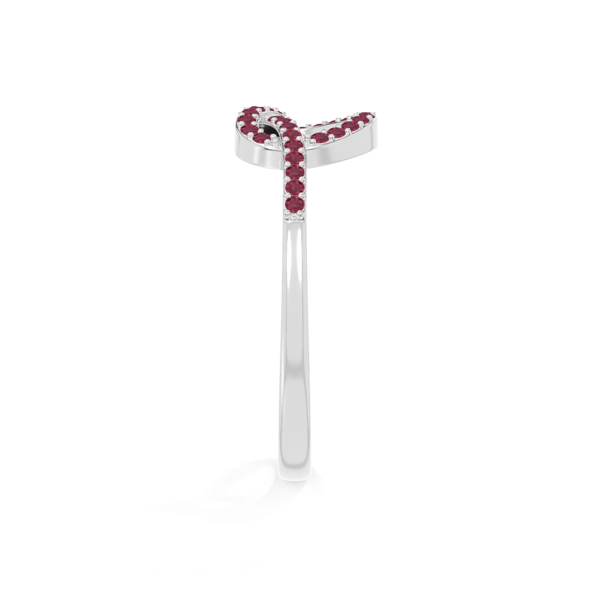 natural ruby infinity knot promise rings in sterling silver 