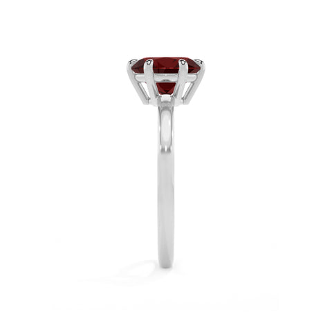 natural garnet round solitaire engagement ring