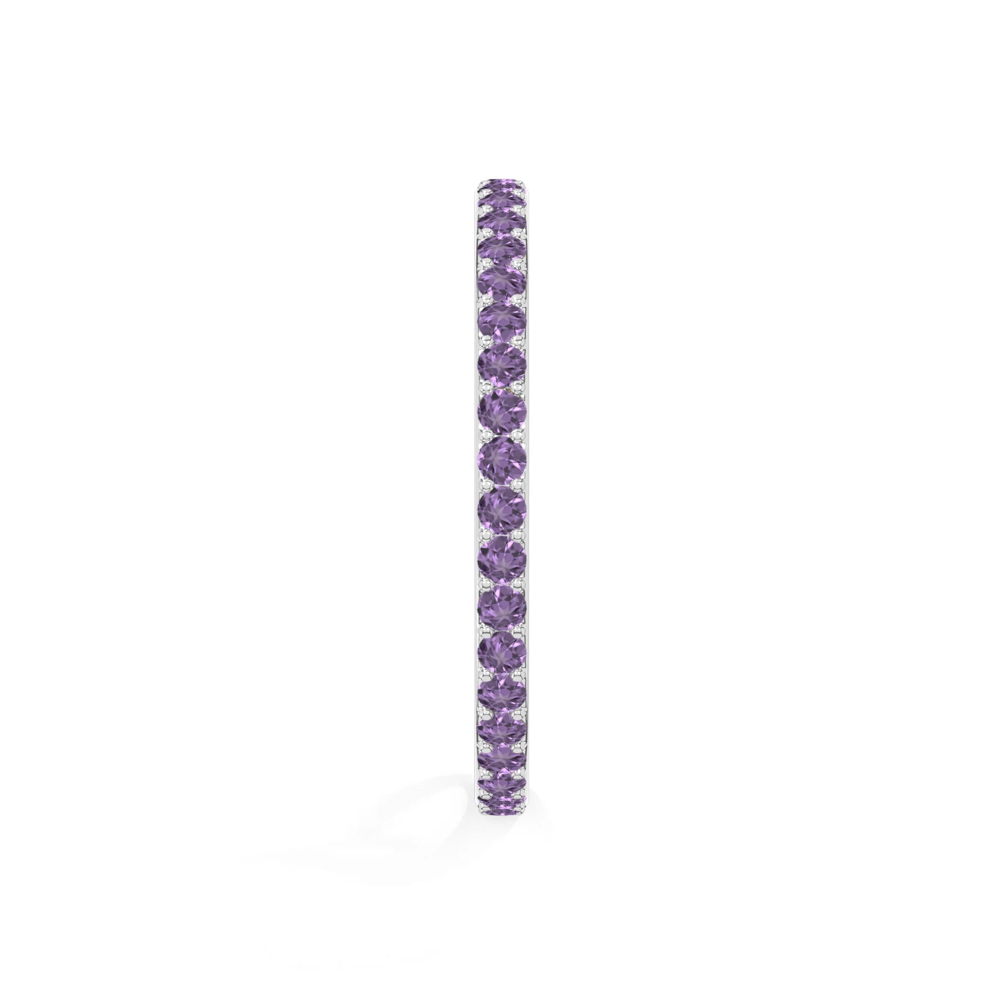 natural amethyst eternity band rings in sterling silver 