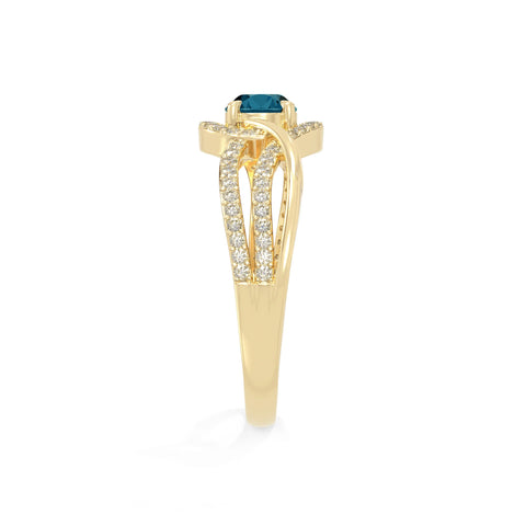 natural london blue topaz solitaire engagement rings in yellow gold vermeil