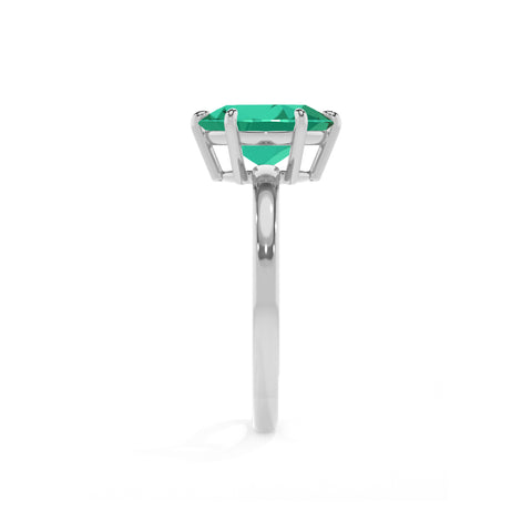 lab-grown emerald oval solitaire engagement ring