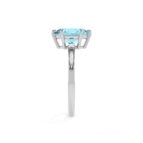 lab grown aquamarine oval solitaire engagement ring