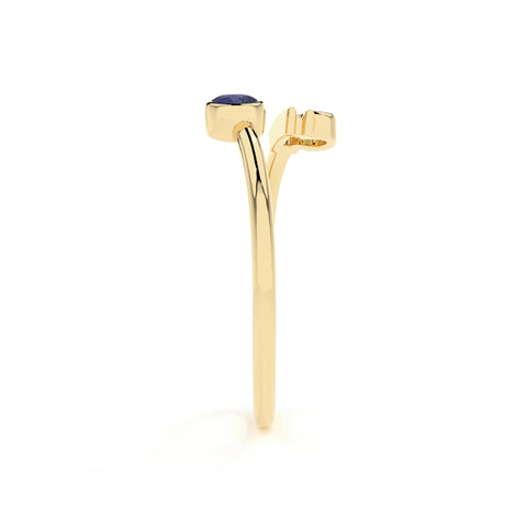 libra zodiac ring with natural iolite gold vermeil