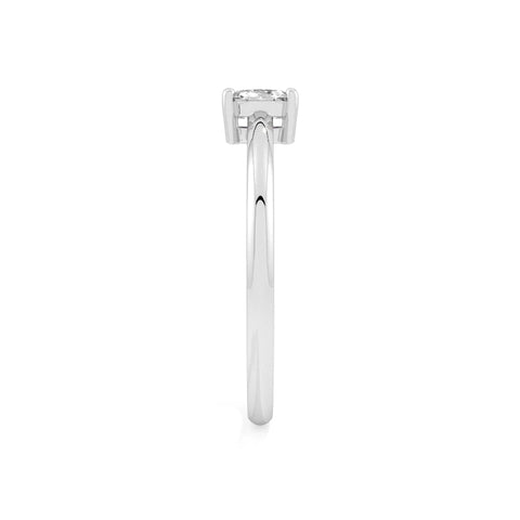white topaz round cut stackable prong-set ring