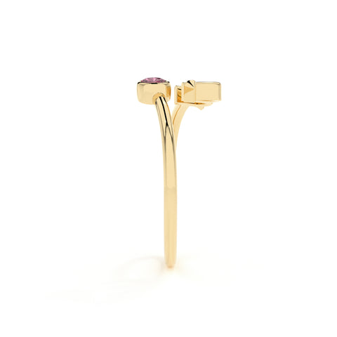 scorpio zodiac ring with natural pink tourmaline gold vermeil