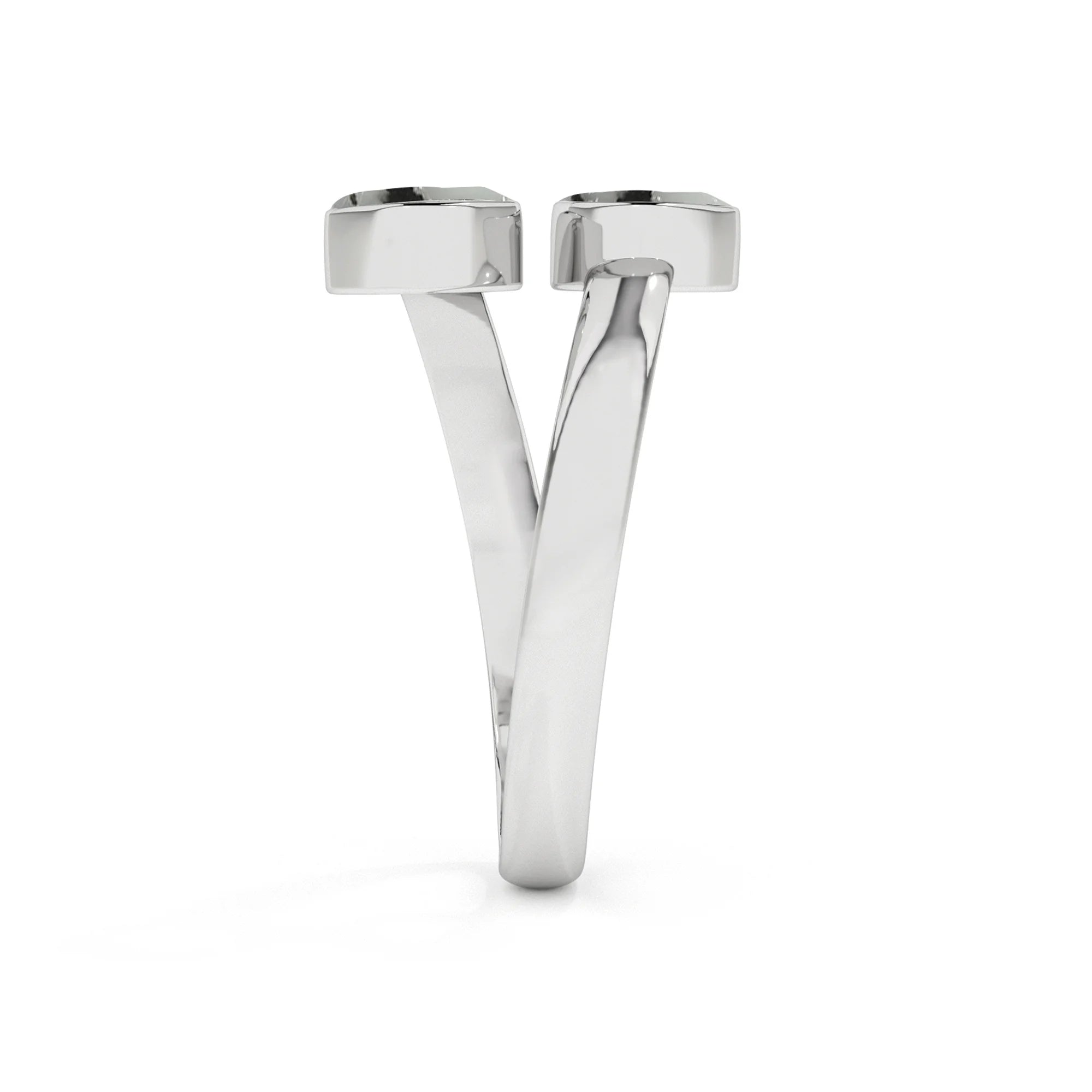 tourmalated-quartz rough shape stackable bezel-set ring