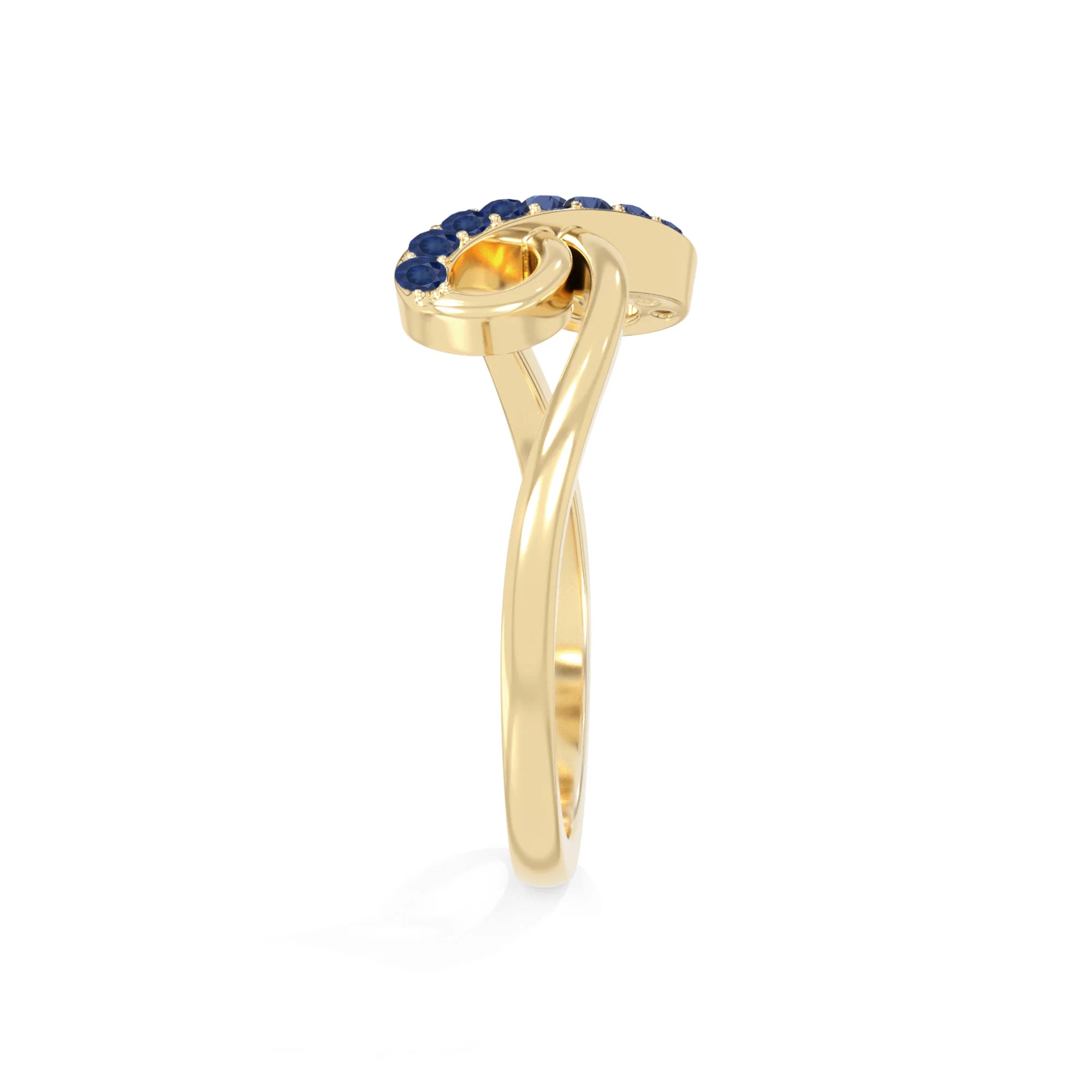 natural blue sapphire infinity promise rings in yellow gold vermeil