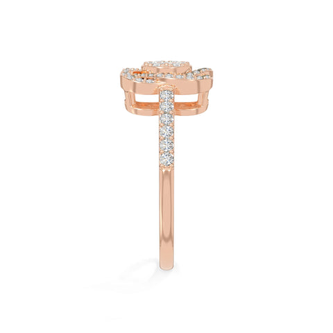 natural moissanite infinity promise rings in rose gold vermeil
