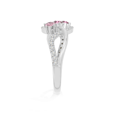 natural pink tourmaline infinity promise rings in sterling silver 