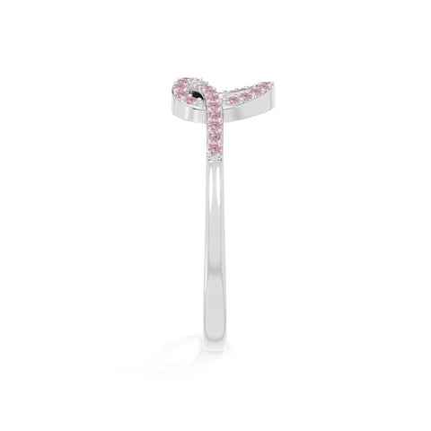 natural pink tourmaline infinity knot promise rings in sterling silver 