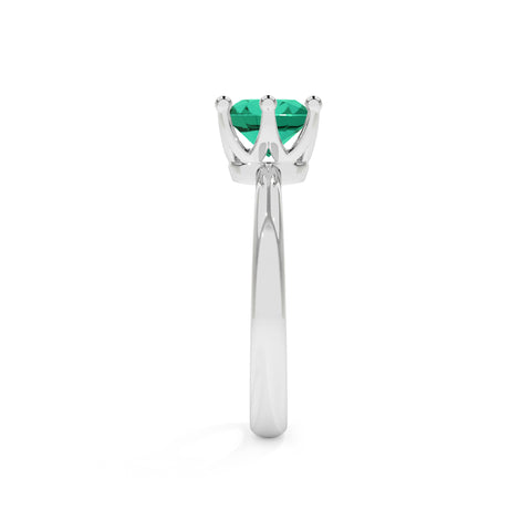 emerald oval cut solitaire prong-set ring