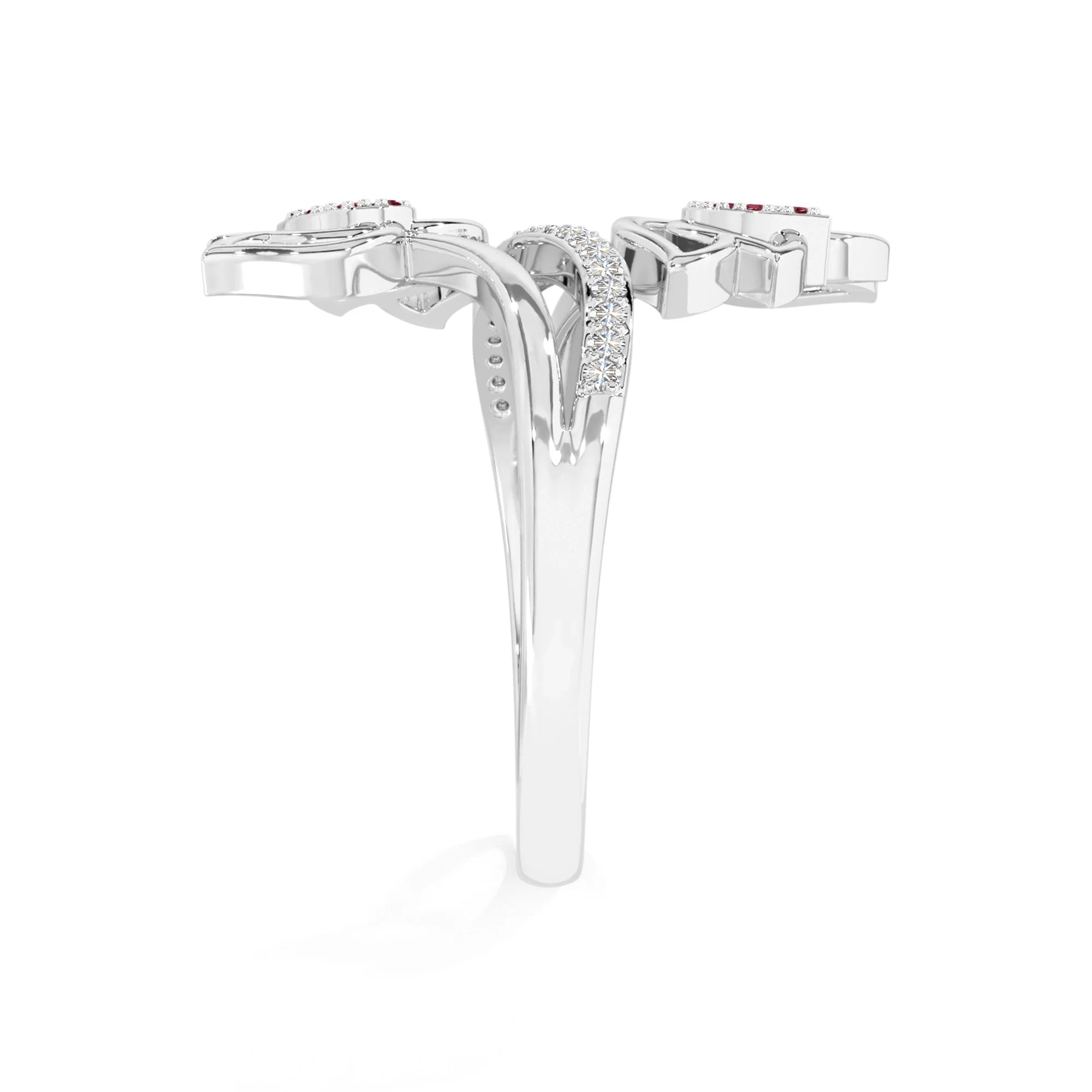 natural ruby lotus blossom rings in sterling silver 