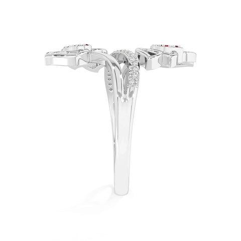 natural ruby lotus blossom rings in sterling silver 
