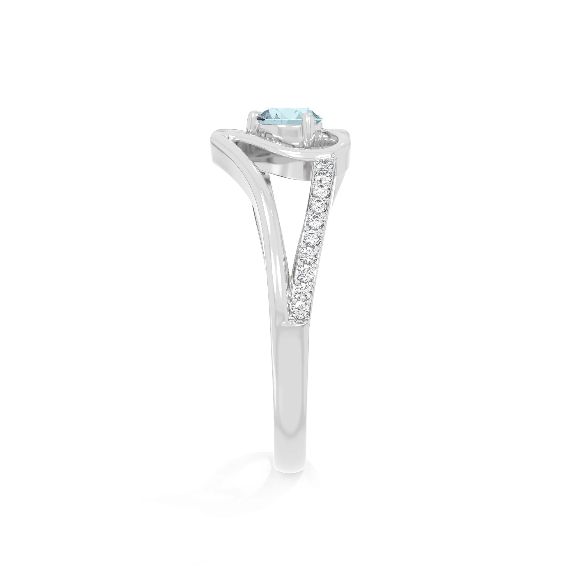natural aquamarine heart promise rings in sterling silver 