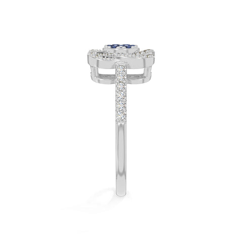 natural blue sapphire infinity promise rings in sterling silver 
