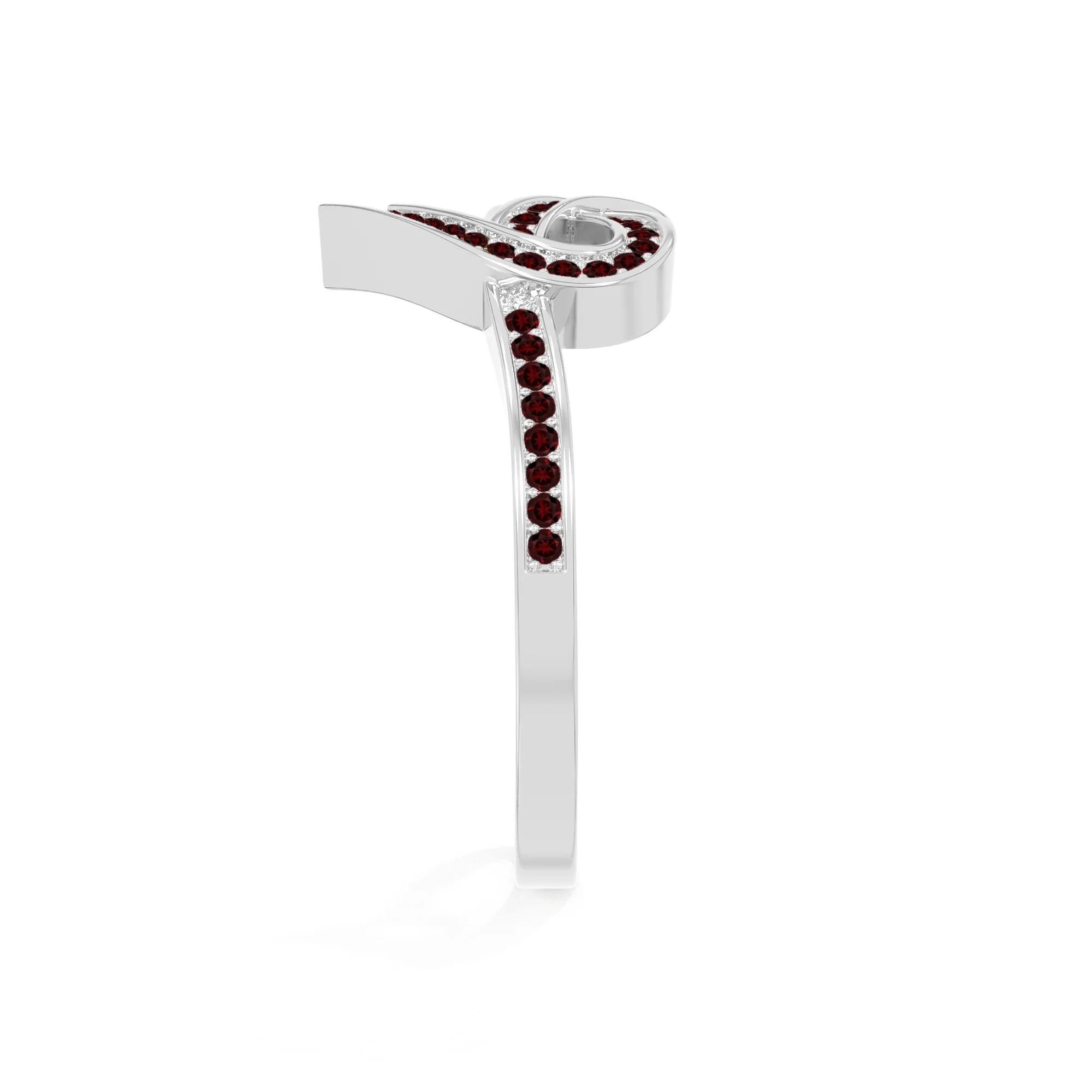 natural garnet infinity knot heart promise rings in sterling silver 