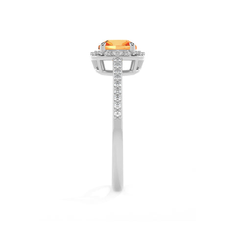 lab-grown citrine cushion half eterity halo solitaire engagement ring