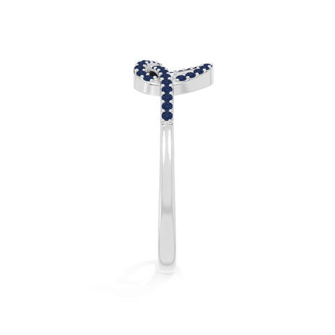 natural blue sapphire infinity knot promise rings in sterling silver 