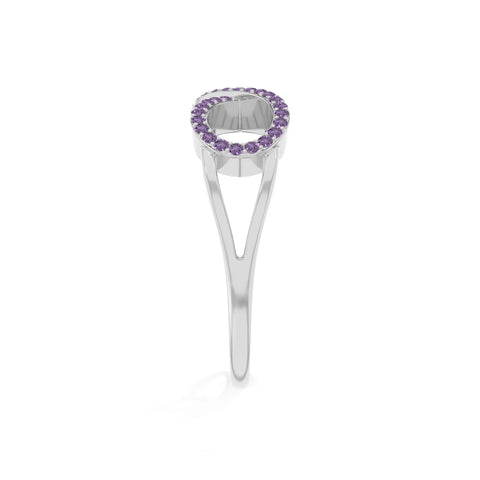 natural amethyst infinity promise rings in sterling silver 