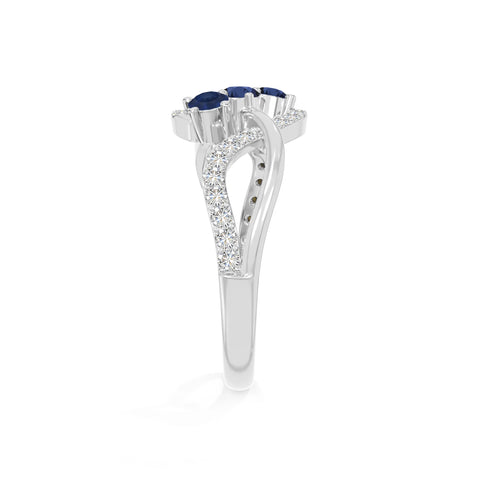 natural blue sapphire infinity promise rings in sterling silver 