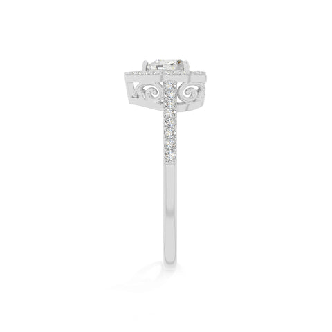 natural moissanite solitaire halo engagement rings in sterling silver 