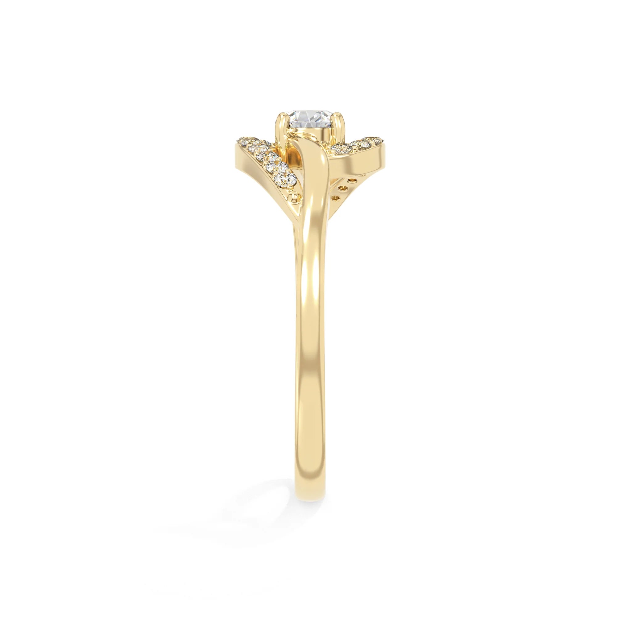 natural moissanite infinity solitaire rings in yellow gold vermeil