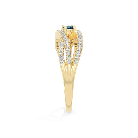 natural london blue topaz promise rings in yellow gold vermeil