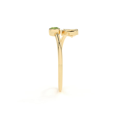 virgo zodiac ring with natural peridot gold vermeil