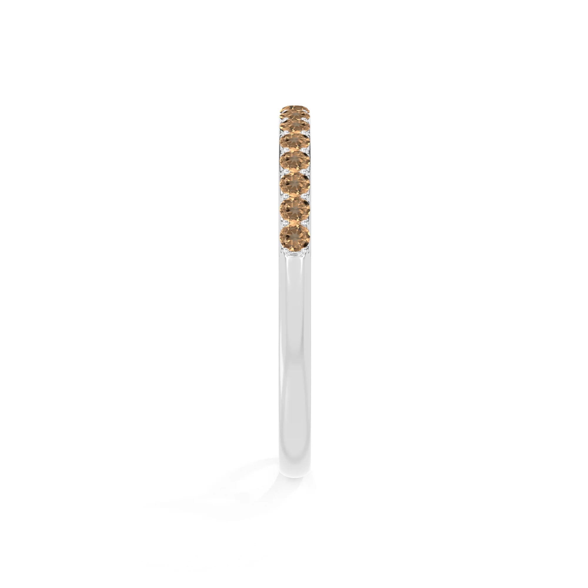 natural citrine half eternity band rings in sterling silver 