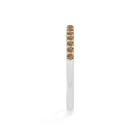 natural citrine half eternity band rings in sterling silver 