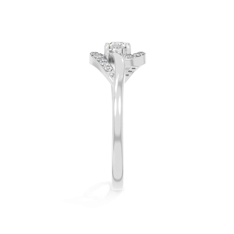 natural moissanite infinity solitaire rings in sterling silver 
