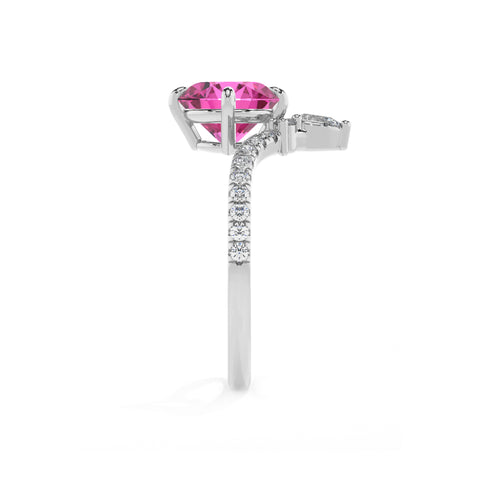 lab-grown pink-sapphire round solitaire engagement ring