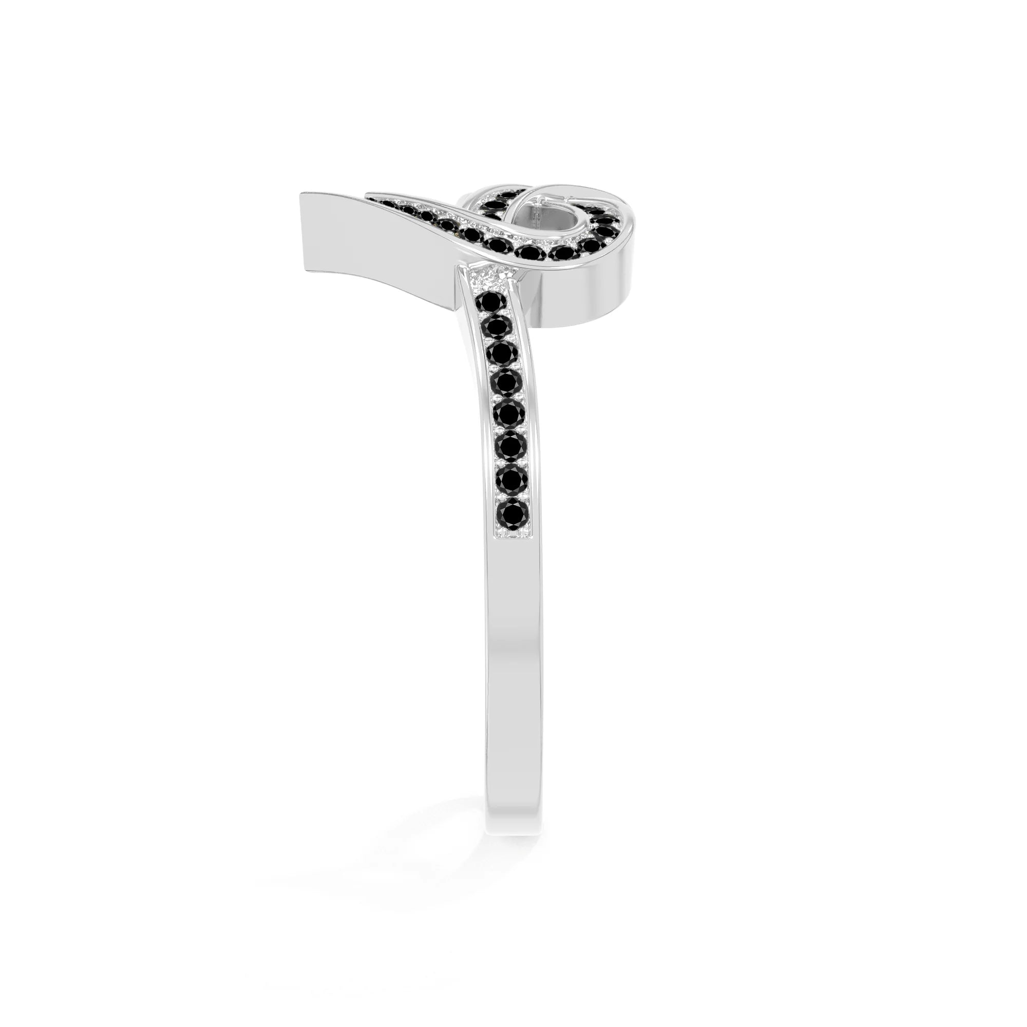 natural black onyx infinity knot heart promise rings in sterling silver 