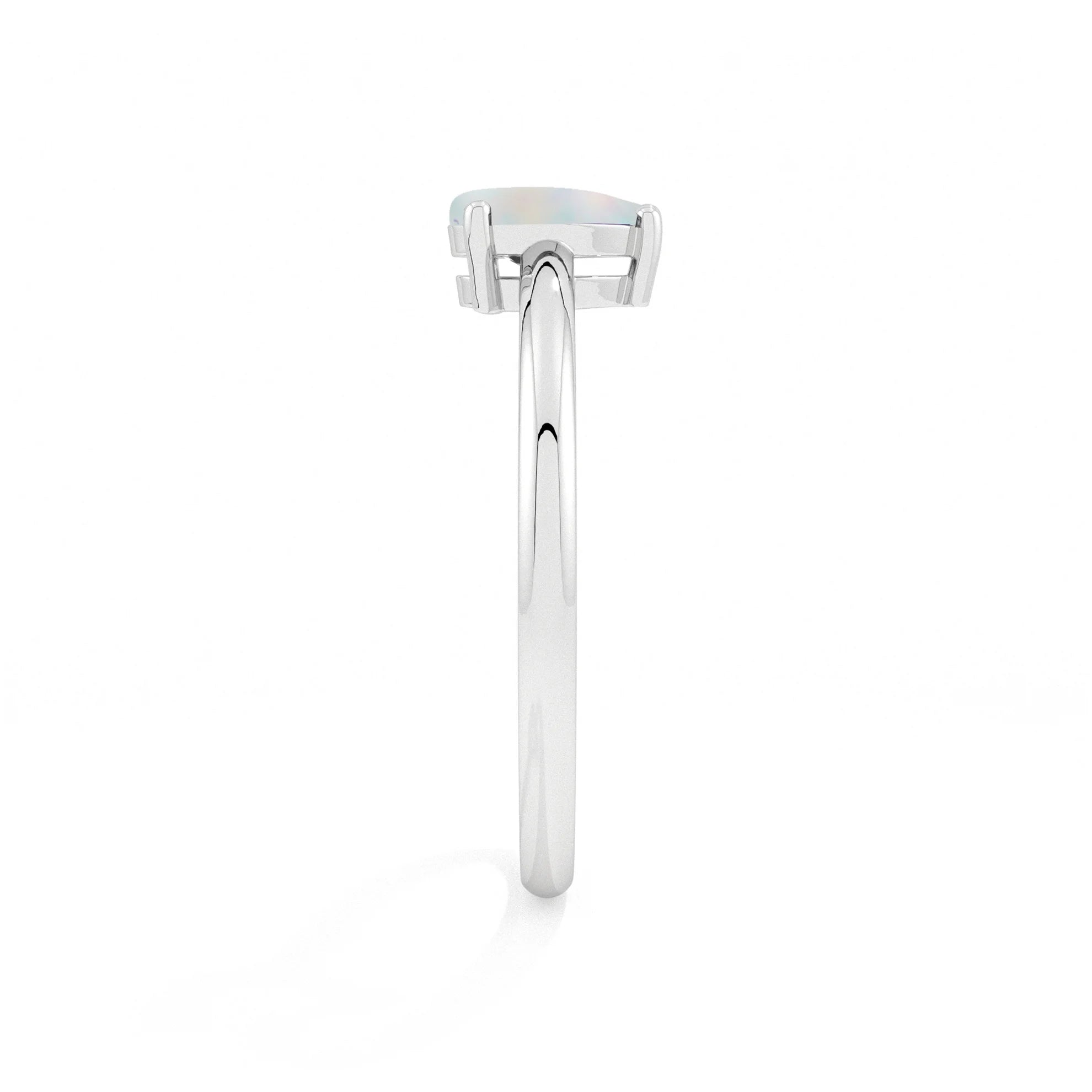 ethiopian opal pear cab stackable prong-set ring