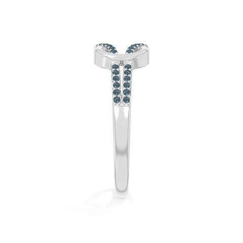 natural london blue topaz infinity knot promise rings in sterling silver 