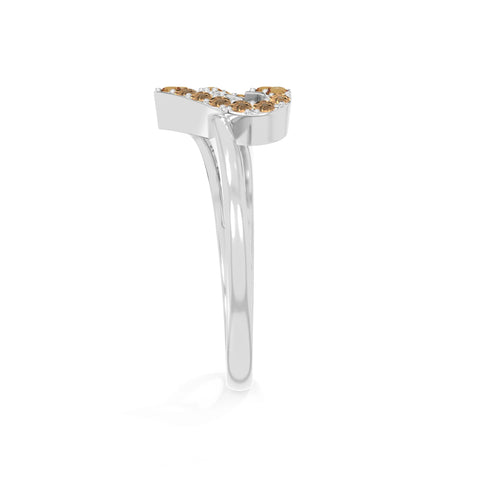 natural citrine heart promise rings in sterling silver 