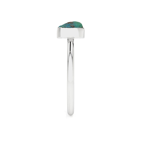 chrysocolla rough shape stackable bezel-set ring