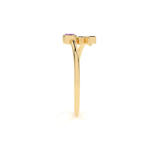 pisces zodiac ring with natural amethyst gold vermeil