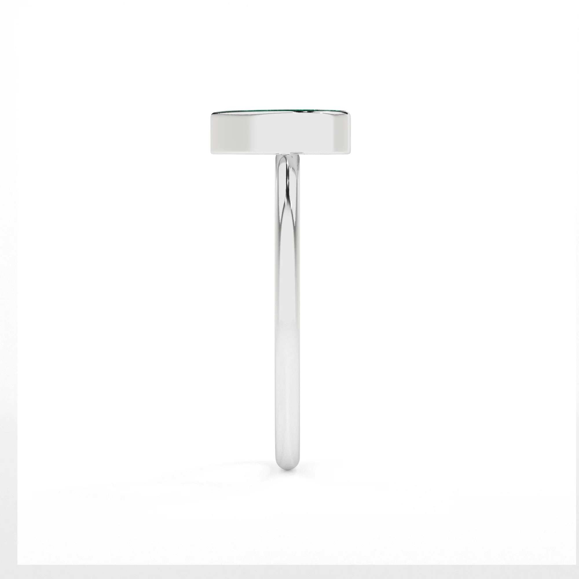 malachite heart shape stackable bezel-set ring