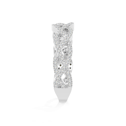 natural moissanite twisted braided wedding band rings in sterling silver 