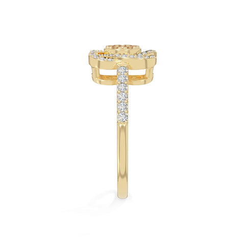 natural citrine infinity promise rings in yellow gold vermeil