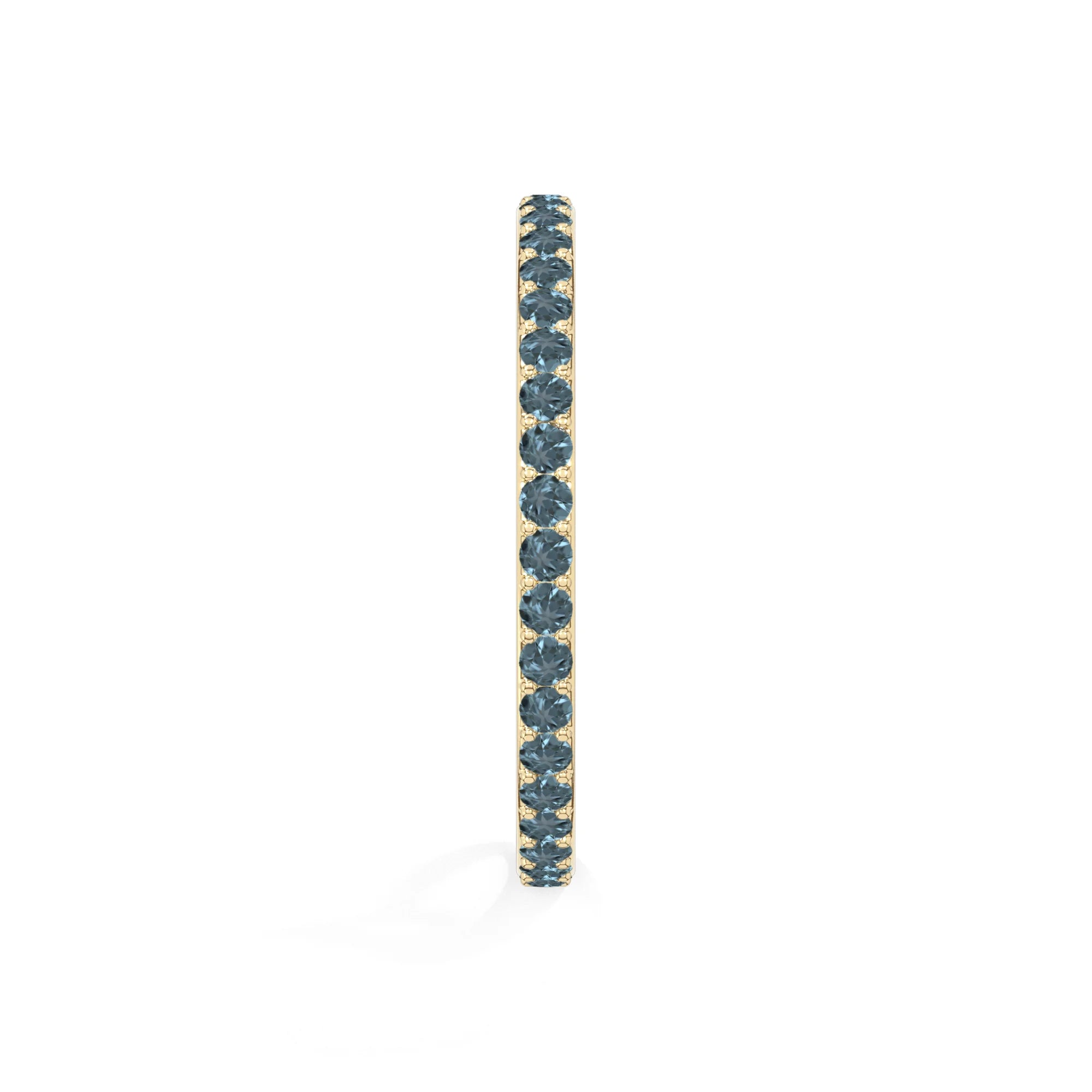 natural london blue topaz eternity band rings in yellow gold vermeil