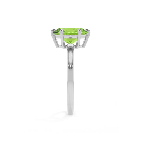 natural peridot oval solitaire engagement ring