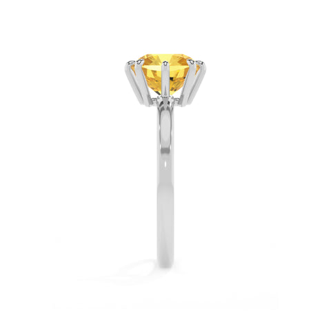 lab-grown yellow-sapphire cushion solitaire engagement ring