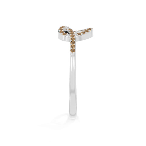 natural citrine infinity knot promise rings in sterling silver 