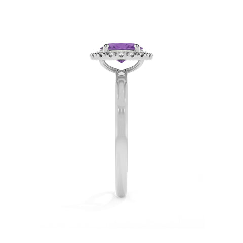 lab grown amethyst oval halo solitaire engagement ring