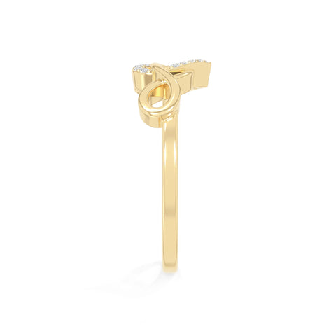 natural moissanite infinity heart promise rings in yellow gold vermeil