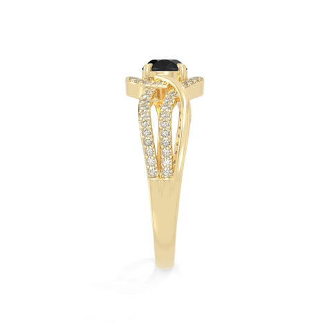 natural black onyx solitaire engagement rings in yellow gold vermeil